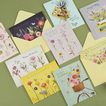 Idi & Nocreative Birthday Wishes Flowers Bouquet Greeting Cards Teachers Festival Cards Thanksgiving Thanks Card Send Teacher Mementos Gift Handwritten Hand DIY Message Cards With Envelopes WIISH-2102 2104