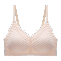 Seamless nude-feeling underwear for women in summer thin small breast push-up no rims secondary breasts soft support anti-sagging bra