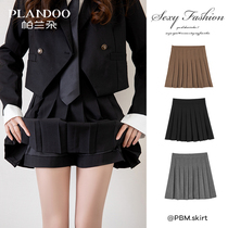 Pleat Skirt Woman High Waist A Character Half Body Dress Slim Spring Autumn Summer Jk Black Short Dress 2022 New Skirt Autumn Winter