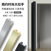 Customized black gold large handle glass door light luxury stainless steel door glass handle aluminum alloy minimalist style