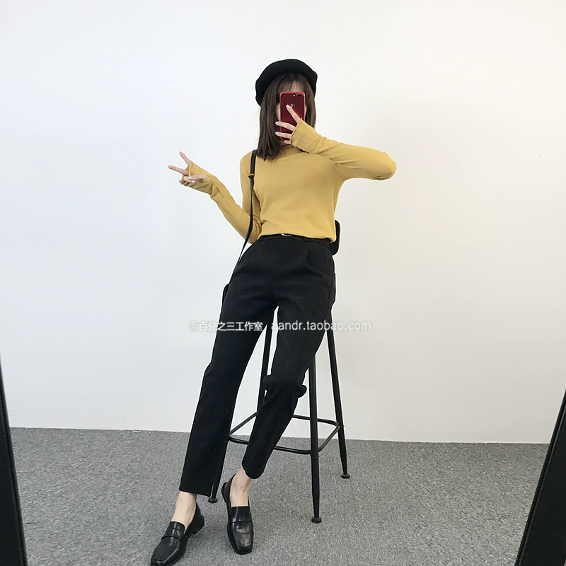 10.22 Lưu tất cả các loại chân có vấn đề! Mùa thu và mùa đông mỏng đi lại chân quần ống quần quần cà rốt quần ống suông nữ