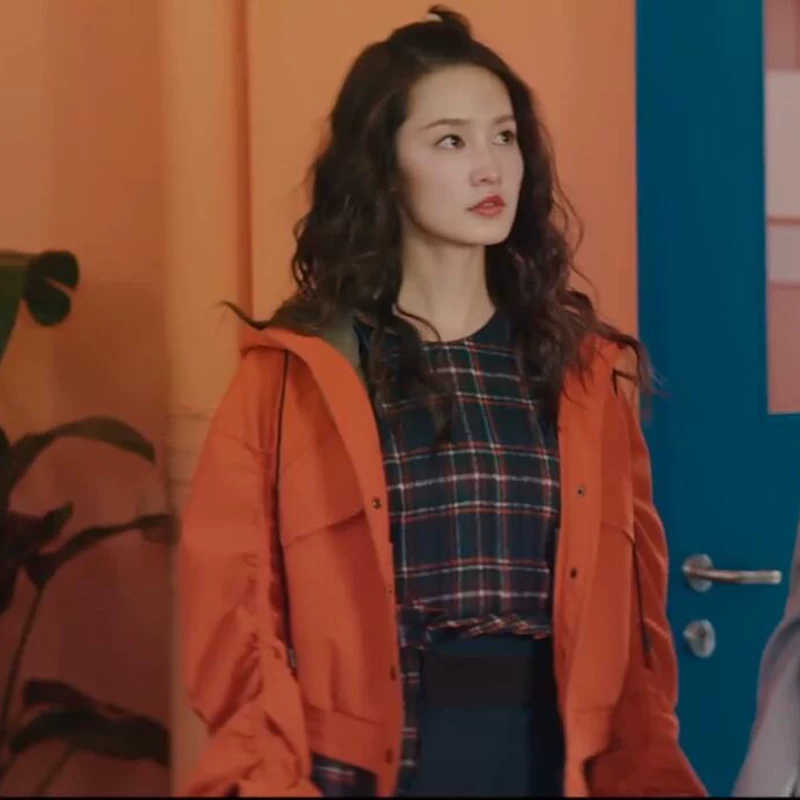 Orange thin autumn jacket, 2021 collection