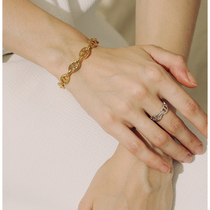 ins lukewarm wind chain ring mesh red adjustable Korean version minimalist pig nose chain opening ring bracelet