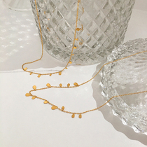 PANDANA French Super flash stack wear Joker simple temperament water droplets small square necklace choker women do not fade