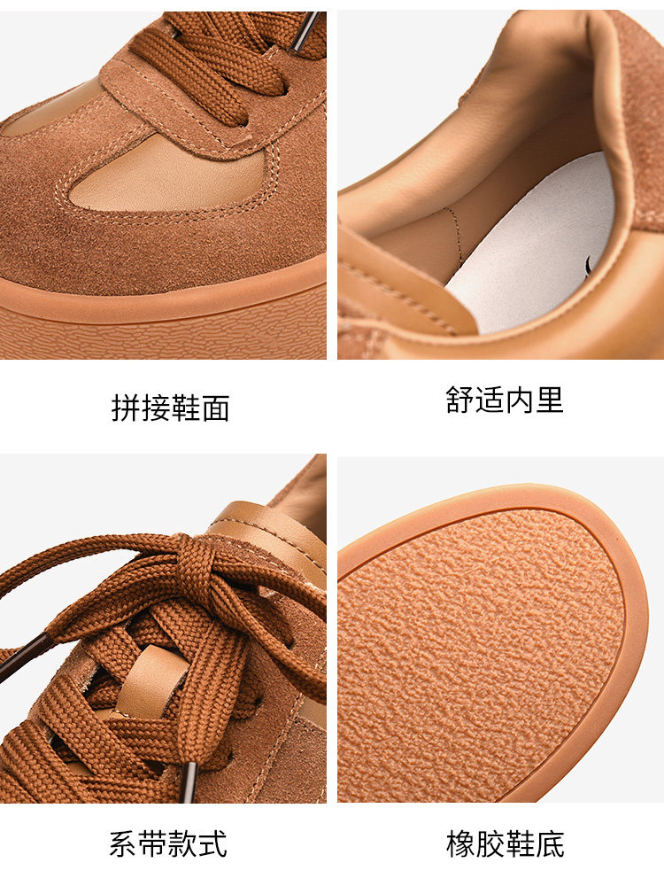 Golden Monkey Virtue Shoes Women's 2025 Spring New Ins Retro Thick-soled Versatile Cowhide Lace-Up Fashion Casual Sneakers