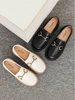 Golden Monkey Black Loafers Women's Spring Cowhide Soft Soled Shoes Retro Thick Heels British Style Women's Small Leather Shoes Women's Shoes