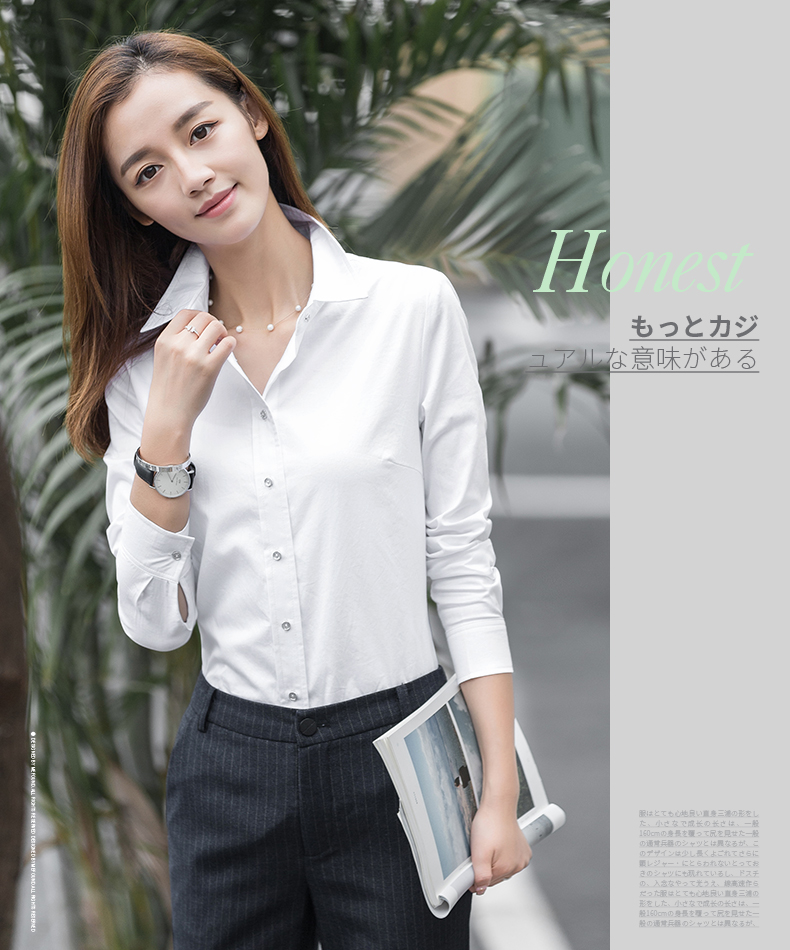 Áo sơ mi trắng tinh khiết nữ cotton cotton 2019 xuân mới dành cho nữ phiên bản Hàn Quốc nơi công sở áo sơ mi ol slim đáy áo sơ mi kiểu đẹp
