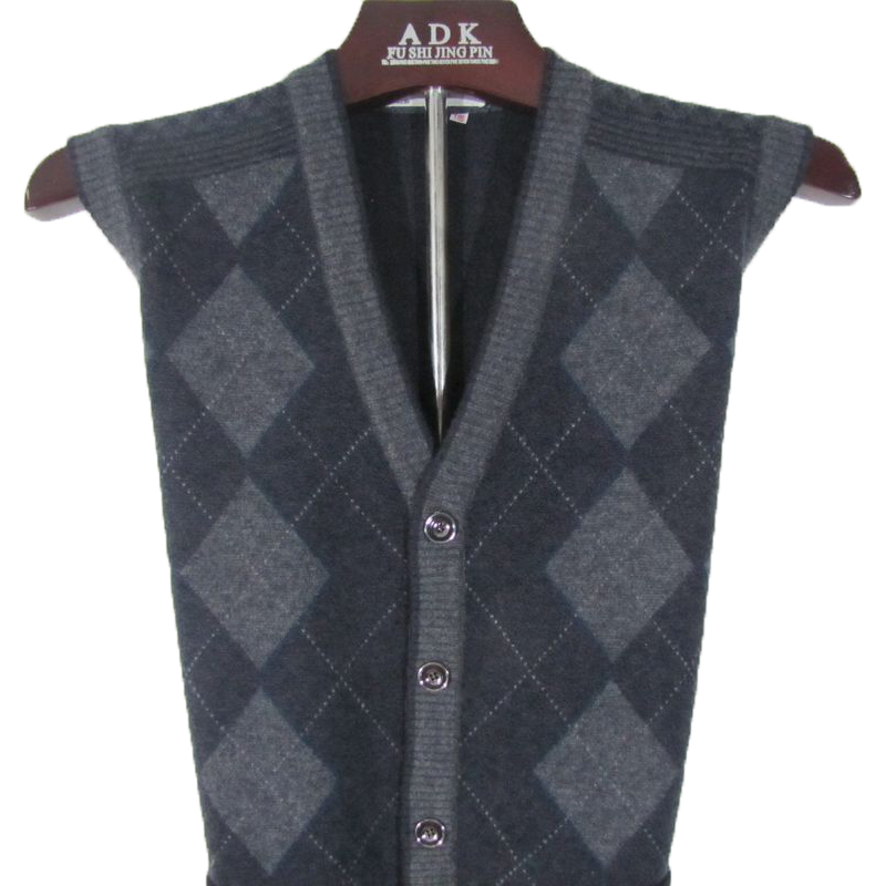 Trung niên len vest đan áo gi lê cha mùa thu mới kích thước lớn tất cả- len trung niên của nam giới vest vai dày