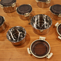 Export Korea tail single stainless steel round storage tank fruit Bento fresh-keeping box sealed fresh-keeping can
