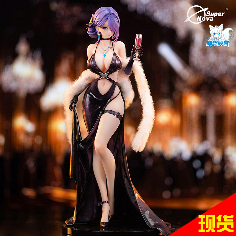 Supernova Dress Party Series Braided Hair Biya Yuna 1/6 Figure Model Standing Pose Skirt Wine Glass Cute and Exciting
