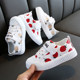 2023 spring and autumn children's shoes 1-2-5 years old 3 strawberry single shoes boys and girls baby board shoes net red pineapple children's trendy shoes