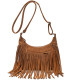 Brown personalized design bag 2023 summer new women's bag bohemian retro all-match messenger bag tassel bag