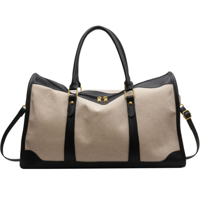 Fashion commuter large-capacity bag female 2023 new popular all-match canvas messenger bag portable fitness travel bag