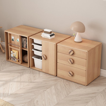 Lagoon Solid Wood Children Small Bookcase Ploy Cabinet Multifunction Lockers Combine Boys Girls Contained Cabinet