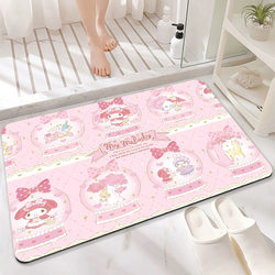 Sanrio Cartoon Soft Diatom Mud Floor Mat Bathroom Absorbent Non-Slip Foot Mat Toilet Bathroom Entrance Door Mat