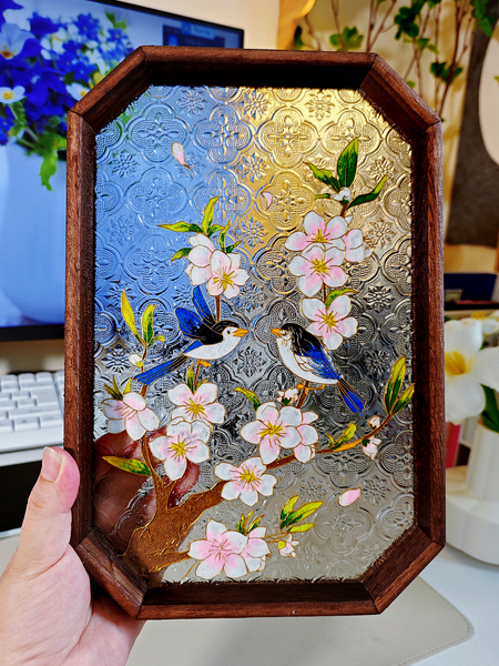 Cloisonné Enamel DIY Handmade Materials, Cloisonné Lotus Tea Tray Ornament, Chinese Intangible Cultural Heritage Enamel Painting, Cloisonné Gift