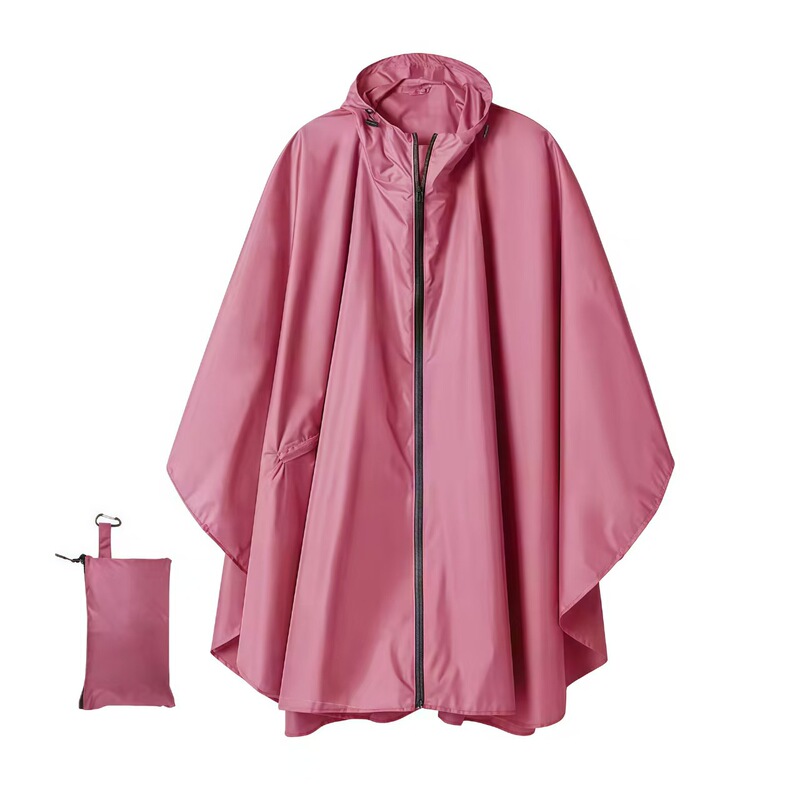 Cross-Border Korean Style Poncho Raincoat for Outdoor Hiking and Mountaineering, Extended Portable Raincoat, Waterproof Zipper, Explosion-Proof Rain Protection