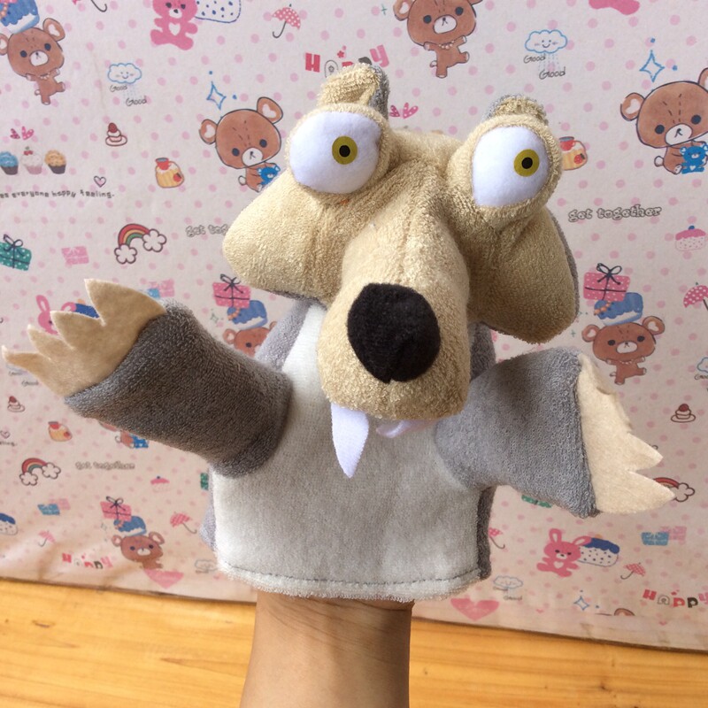 Foreign trade export new plush toys tail goods big bad wolf children towel bath wiping gloves hand puppet science and education toys