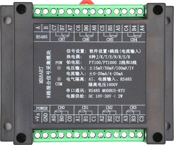 PT100 PT1000 8-channel 10-channel platinum resistor RTD ໂມດູນການໄດ້ມາອຸນຫະພູມຄວາມແມ່ນຍໍາສູງ MODBUS RS485