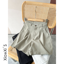 Little Hijia) Suit Shorts Womens Summer Loose 2022 New High Waist Casual Foreign Air Broadlegged Pants 50% Pants