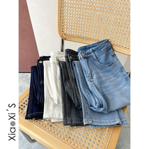 Little hikers) blue jeans womens smoke pipe pants 2022 spring Korean version high waist straight cylinder pants elastic 90% pants