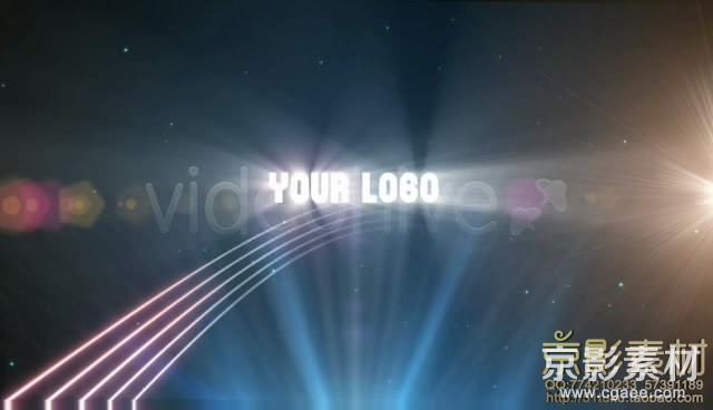 AE模板-炫丽光线划过LOGO演示片头 stroky-logo