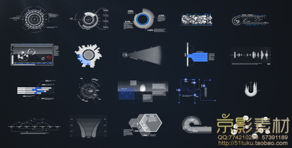 AE模板-平面图表信息化元素 HUD & Infographic Elements