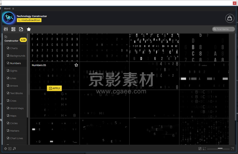 AE脚本-600个科技感HUD信息数据故障场景UI界面元素动画预设 Technology Constructor