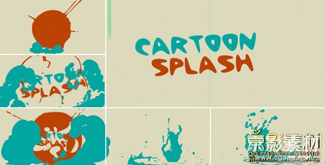 AE模板-卡通水花logo标志展示片头 Cartoon splash logo