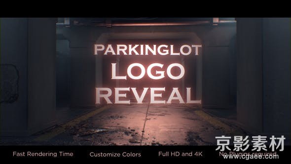 AE模板-阴暗的地下停车场logo标志展示片头 Parking-lot Logo Reveal 26875861