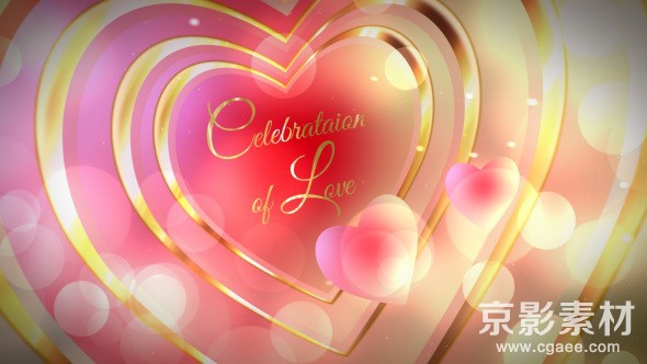 AE模板-浪漫爱心婚礼片头 Celebration of Love