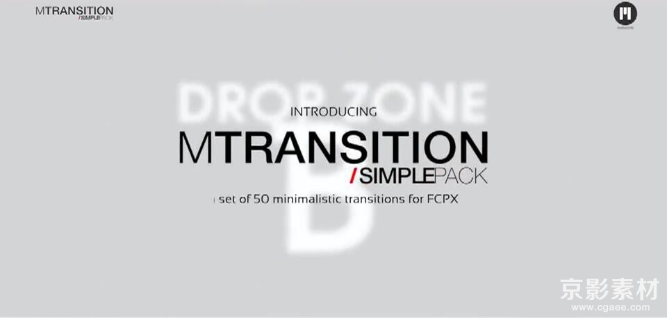 FCPX插件 mTransition Simple Pack-50组4K简单图形遮罩转场预设