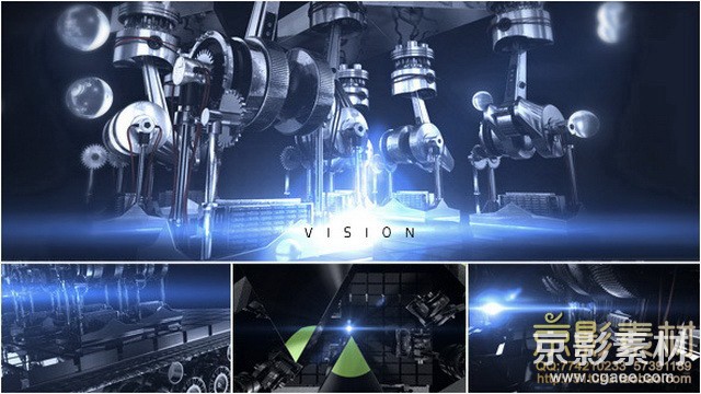 AE模板-现代机器金属切割logo展示片头 Vision Logo Reveal