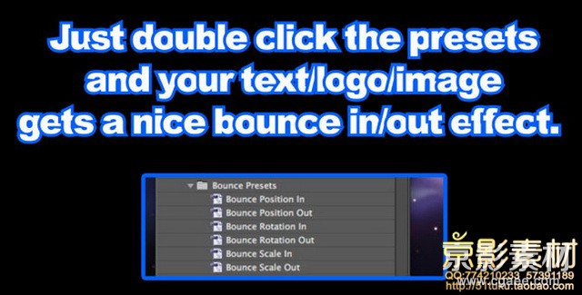 AE模板-文字图像与镜头弹出预设 Bounce Presets