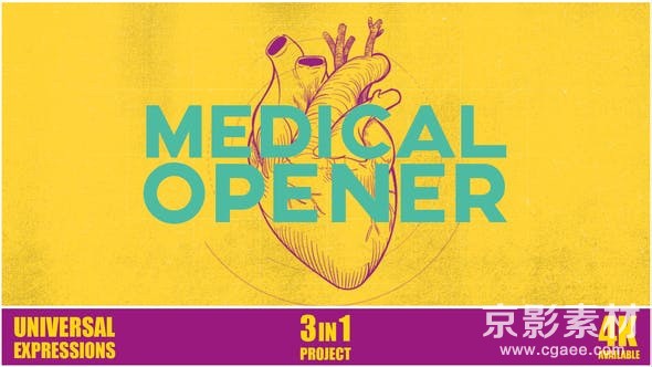 AE模板-扁平化医药医疗图文展示片头 Medical Opener 26637822