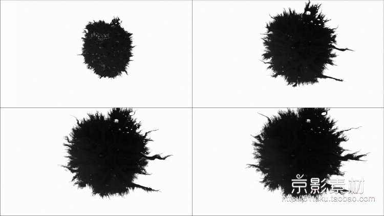 Ink Blots V2 60组水墨滴落印迹墨水散开晕染高清视频素材