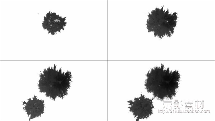 Ink Blots V2 60组水墨滴落印迹墨水散开晕染高清视频素材