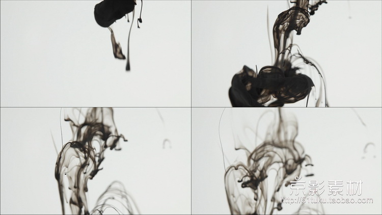 Ink Blots V2 60组水墨滴落印迹墨水散开晕染高清视频素材