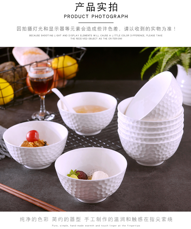 Jingdezhen ten pack 】 【 under the glaze color ipads porcelain rice bowls suit household European large creative ceramic bowl