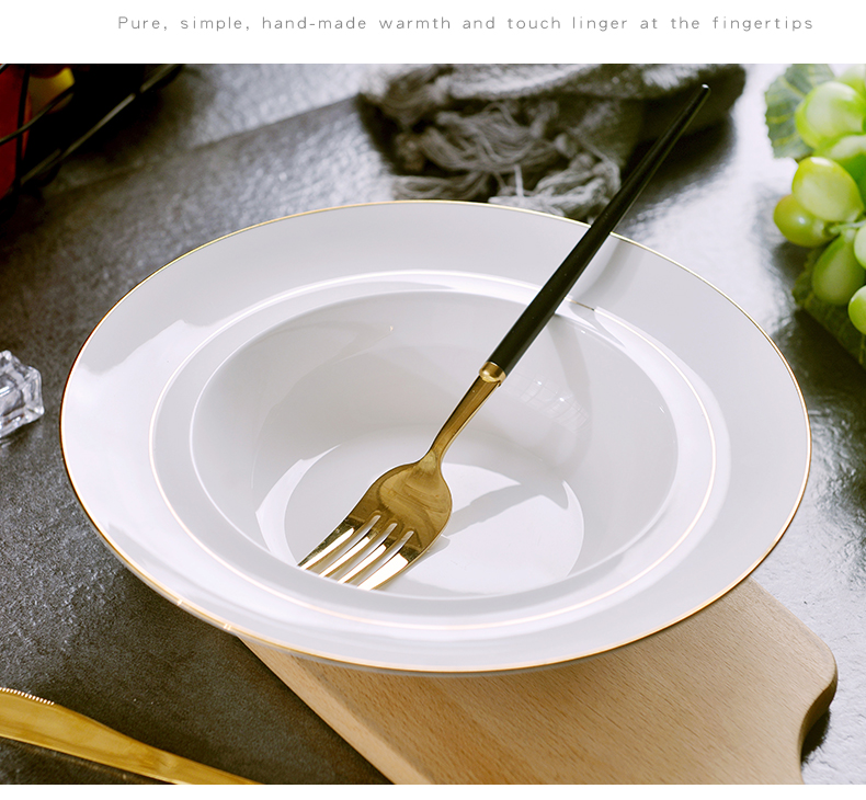 Creative Jin Bianshang dish 8 inches pasta dish home 0 European round the ipads porcelain ceramic deep dish