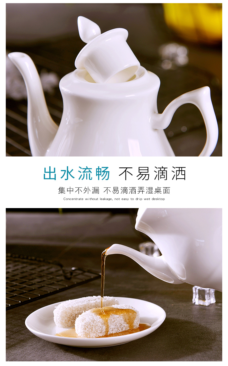 Pure white ipads porcelain jingdezhen capped pot of kitchen household ceramics soy sauce vinegar sauce pot small leakproof fragrant oil can