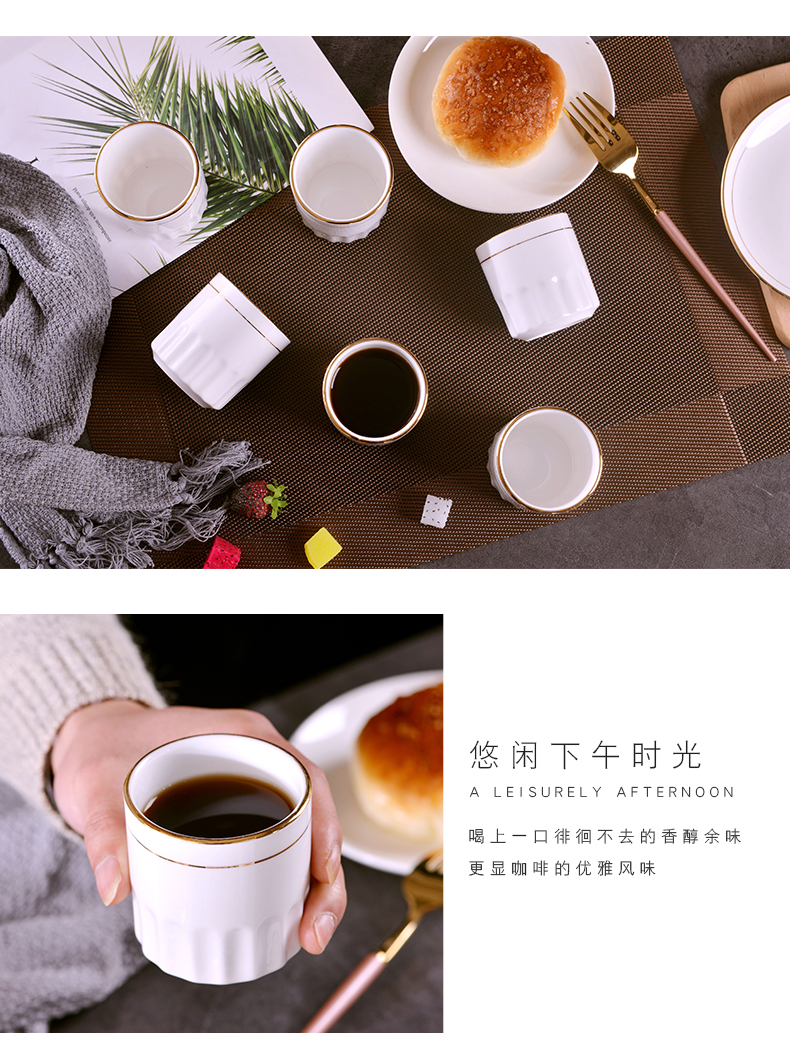 Jingdezhen domestic manual gold 】 【 ipads porcelain drinking cup hotel hotel ceramic cup Chinese style tea cups