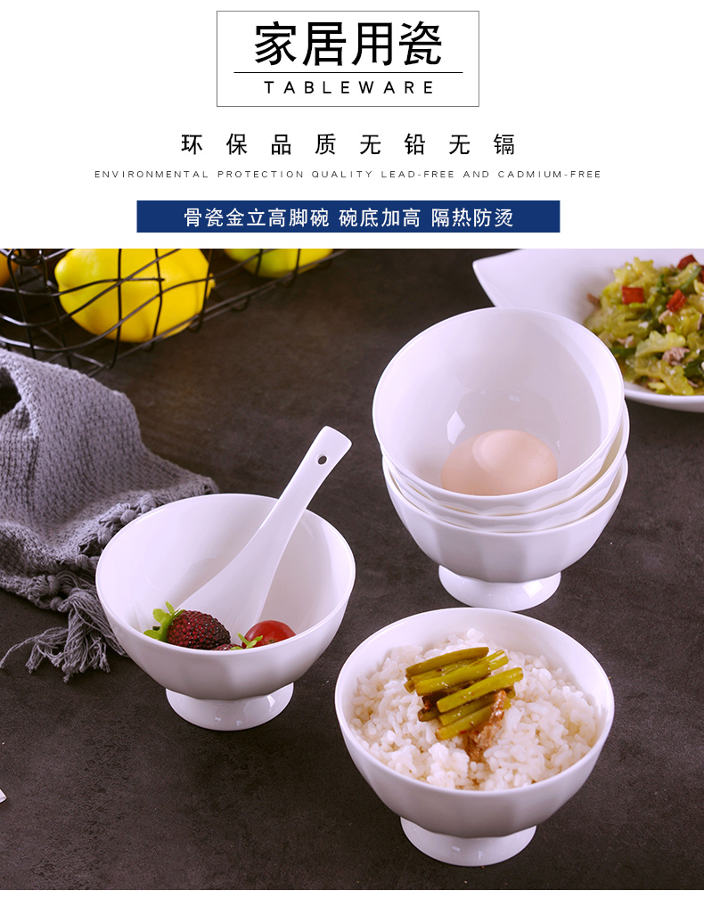 Household single jingdezhen ceramic creative size 6 inches rainbow such use ou ipads porcelain white hot rice bowls