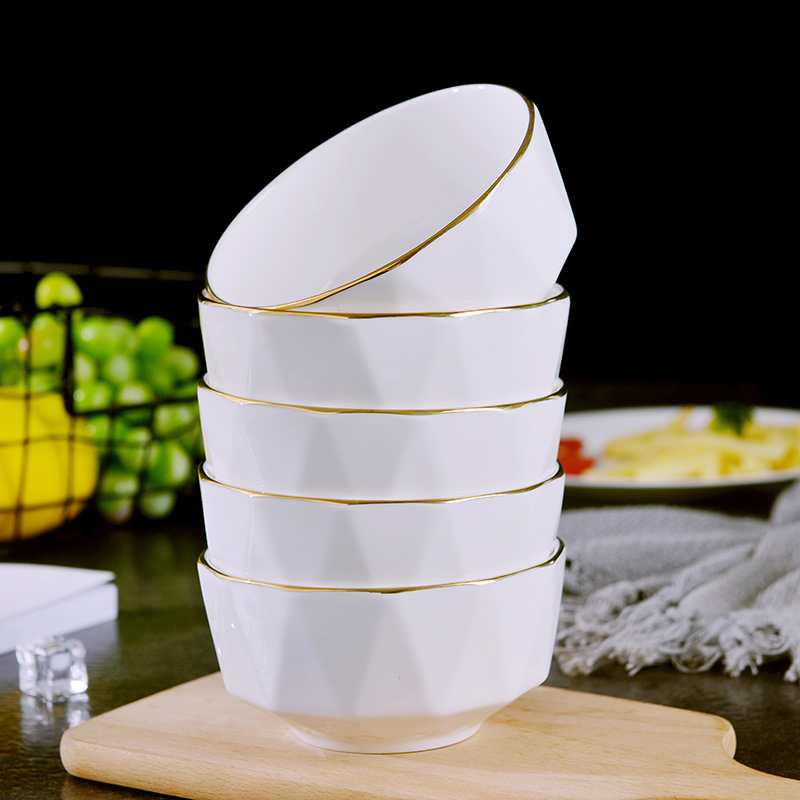 Jingdezhen up phnom penh European creative ipads porcelain bowl suit household move, lovely eat rice bowls ceramic surface large bowl