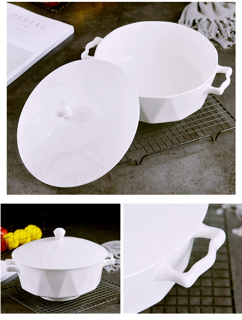 Jingdezhen bowl suit household Nordic anise series tableware suit creative fish dish dish large ipads porcelain bowl