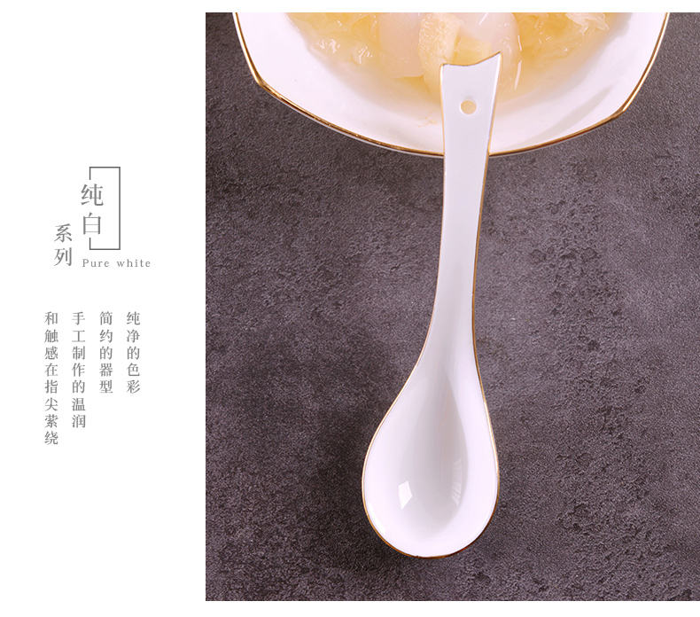 Jingdezhen manual gold 】 【 son home up phnom penh ipads porcelain run Chinese tableware, lovely ceramic spoon, soup spoon