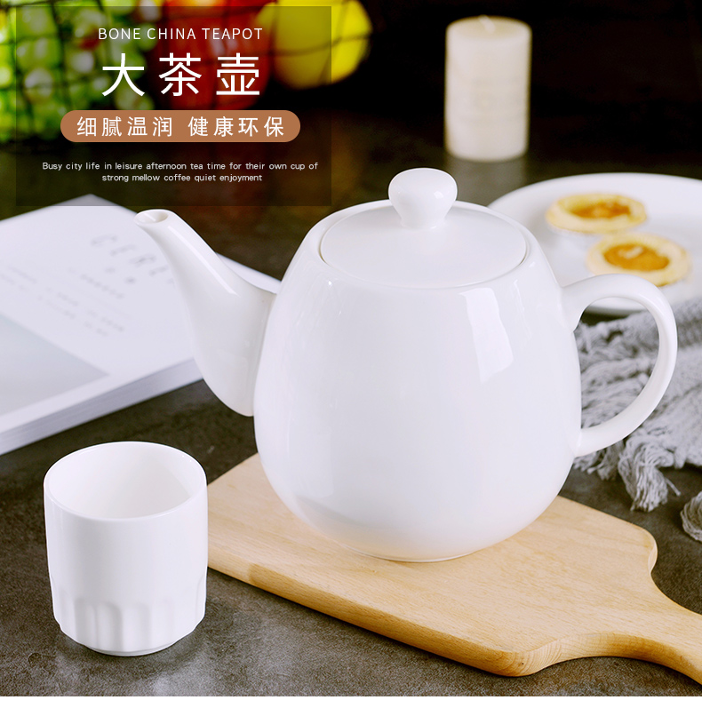 Jingdezhen under pure white glaze color large ceramic teapot household of Chinese style large - capacity single pot teapot cold water bottle
