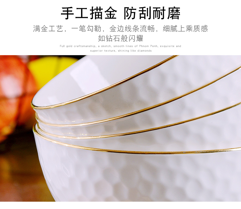 Jingdezhen household ipads porcelain bowl 6 inches up phnom penh rainbow such as bowl suit students creative European large bowl mercifully rainbow such use