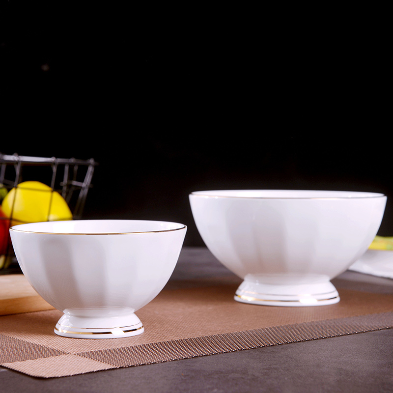 Jingdezhen ceramic checking gold 】 【 up phnom penh tall bowl is not a single household ceramics rice bowls rainbow such use