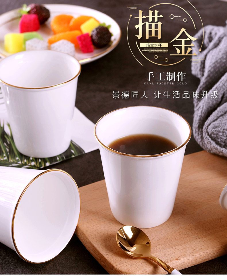 Creative manual gold 】 【 ceramic cups water cup ipads porcelain cup of milk coffee cup home wine cup